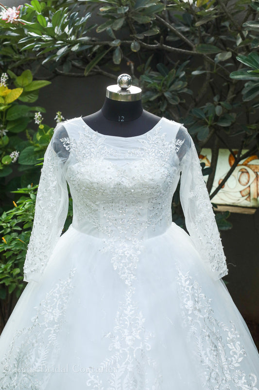White Wedding Gown with Sequins