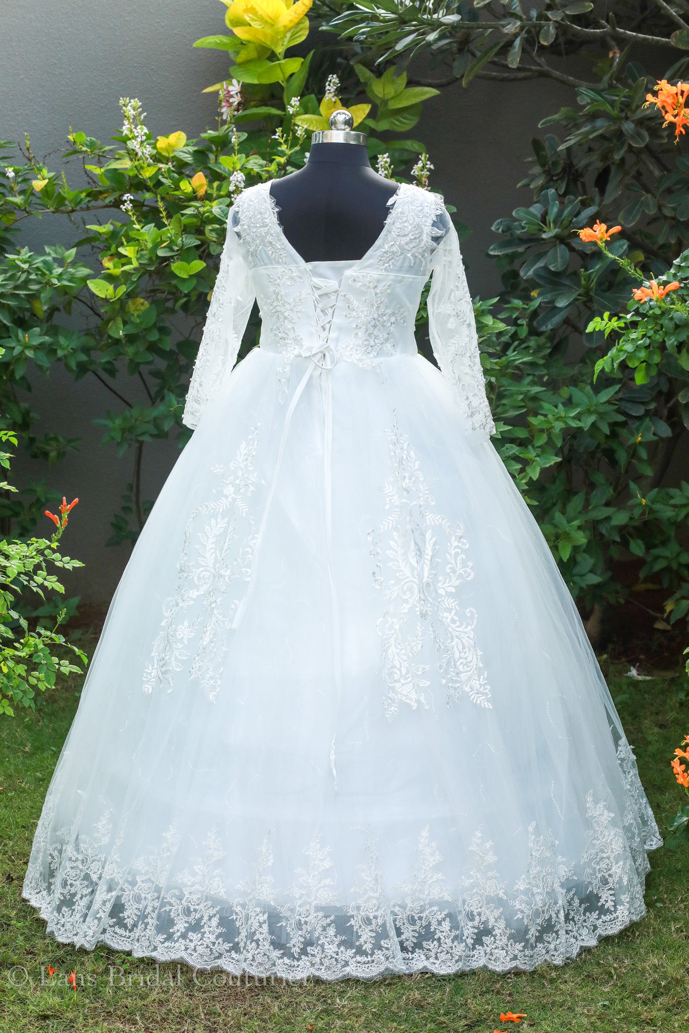 White Wedding Gown with Sequins