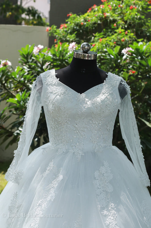Floral Embroidered Wedding Gown