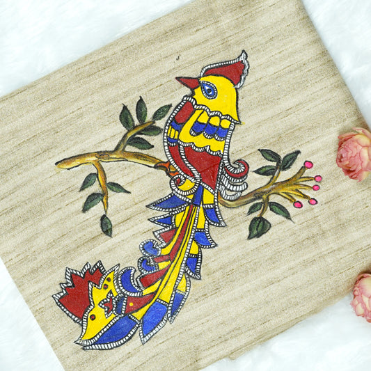 Feathered Grace-Hand painted Blouse Fabric