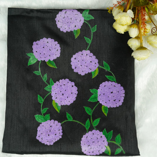 Painted Blouse Fabric in Black Hue