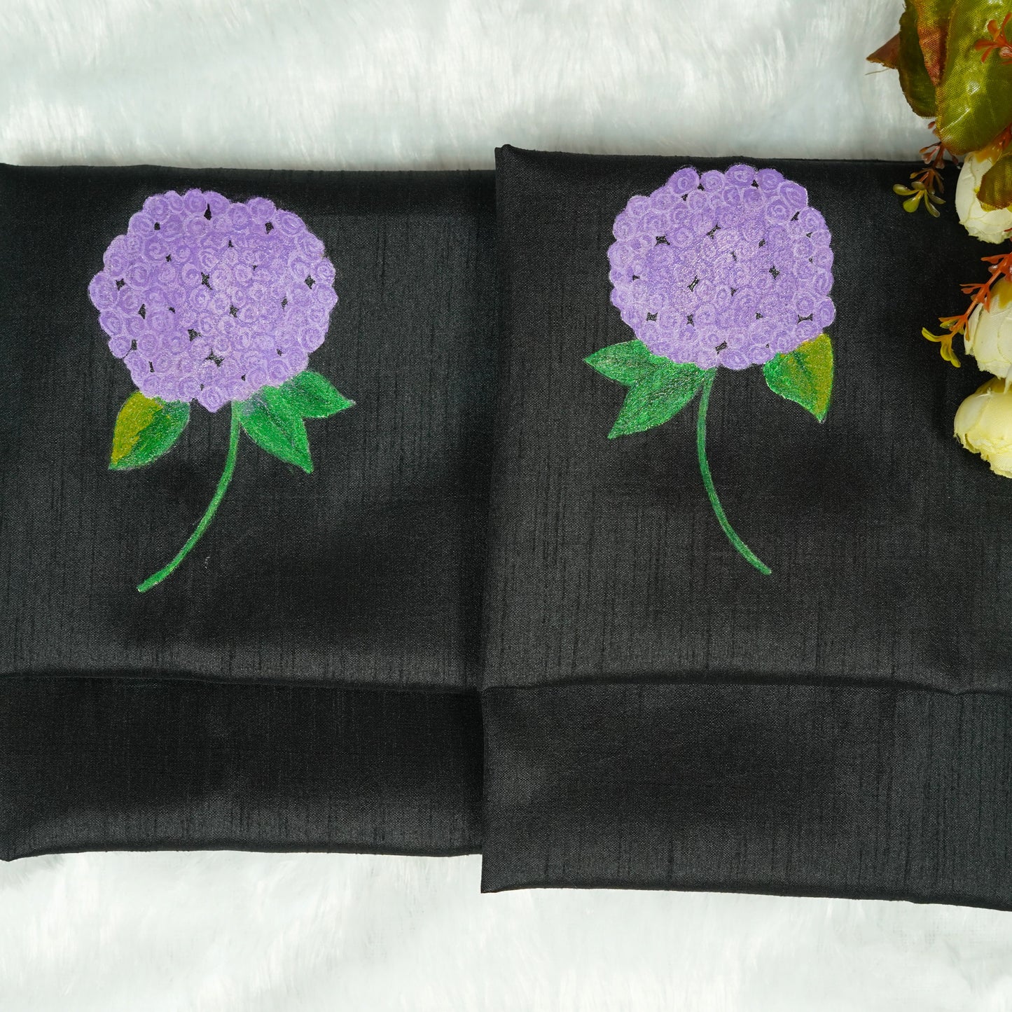 Painted Blouse Fabric in Black Hue