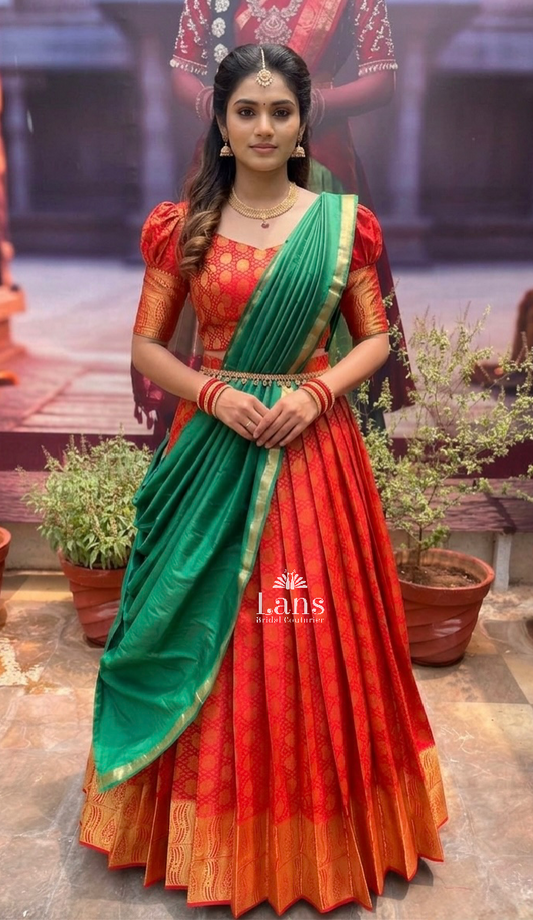 Premium Banarasi Silk Half Saree Set