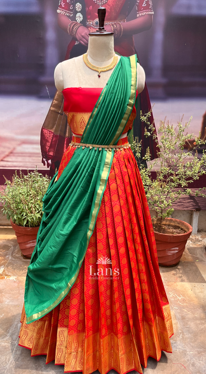 Premium Banarasi Silk Half Saree Set